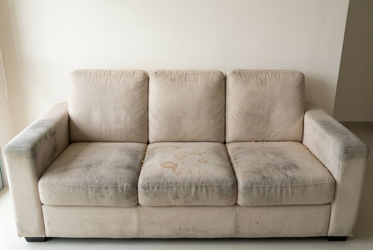 UltraRevive sofa cleaning - dirty before a professional deep clean
